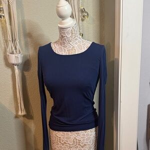 CAbi Navy Long Sleeve Top